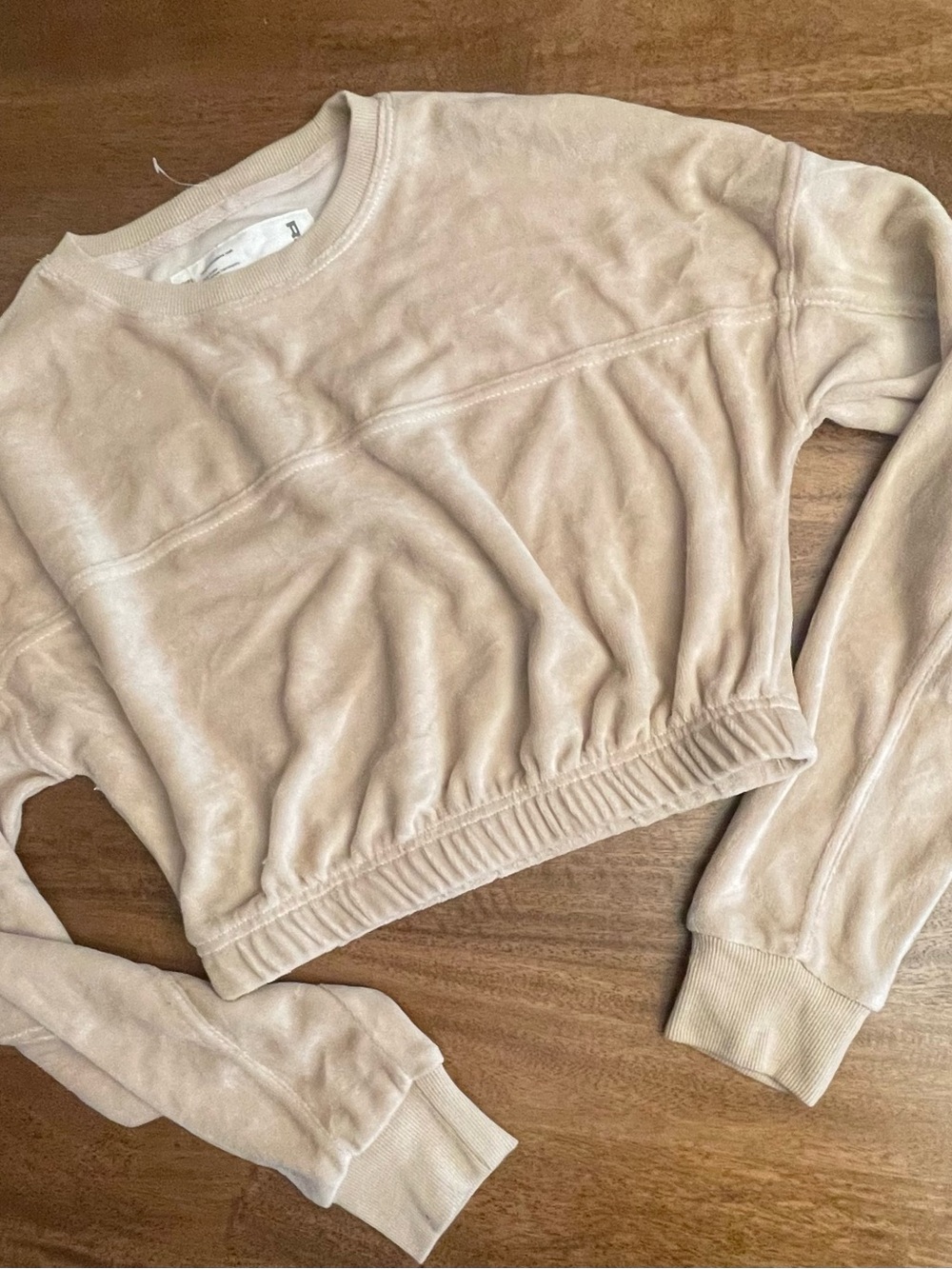 RSQ Cropped Crewneck Sweatshirt - Light Beige